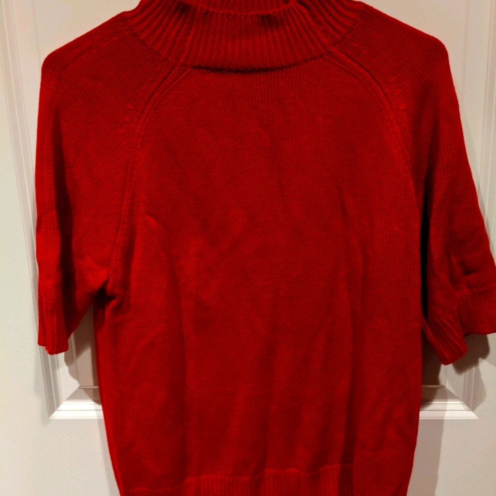 Red mock turtle neck